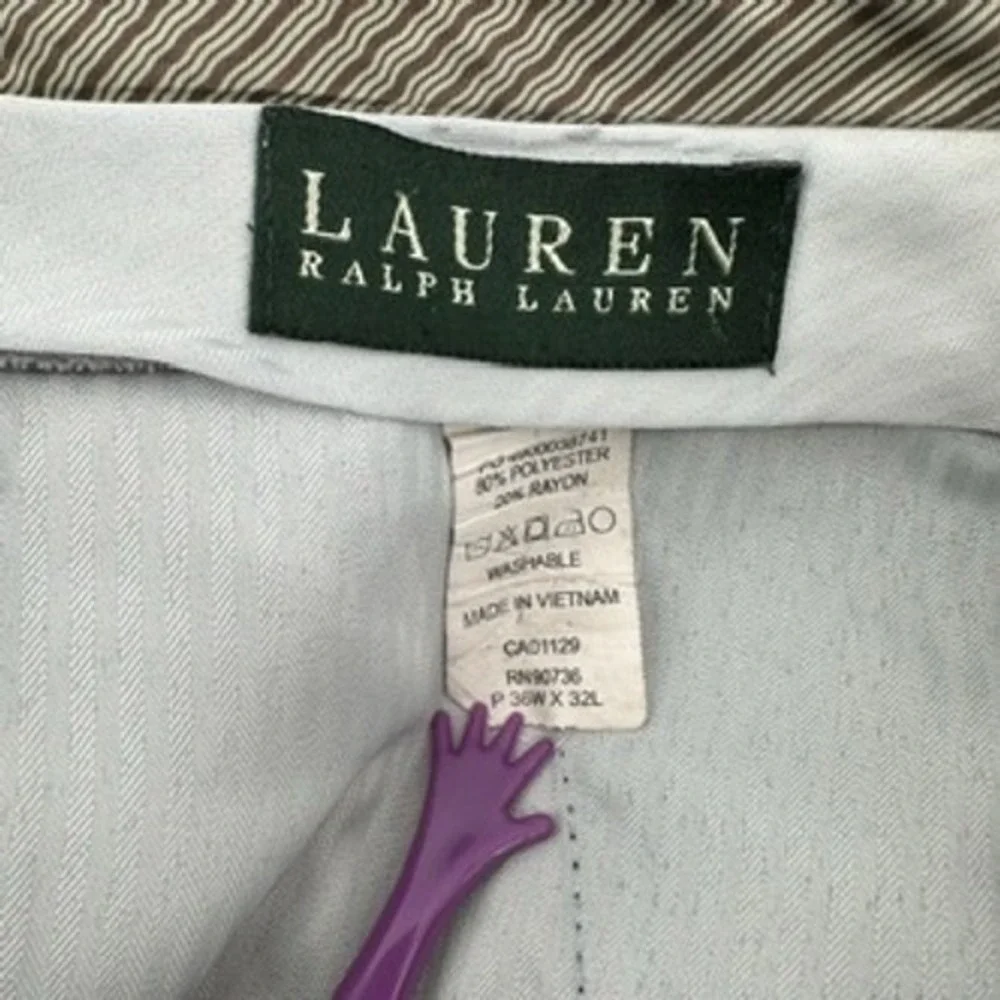 Lauren Ralph Lauren Mens Dress Pants Pleated 36x32 Cuff Hem‎ Navy Blue